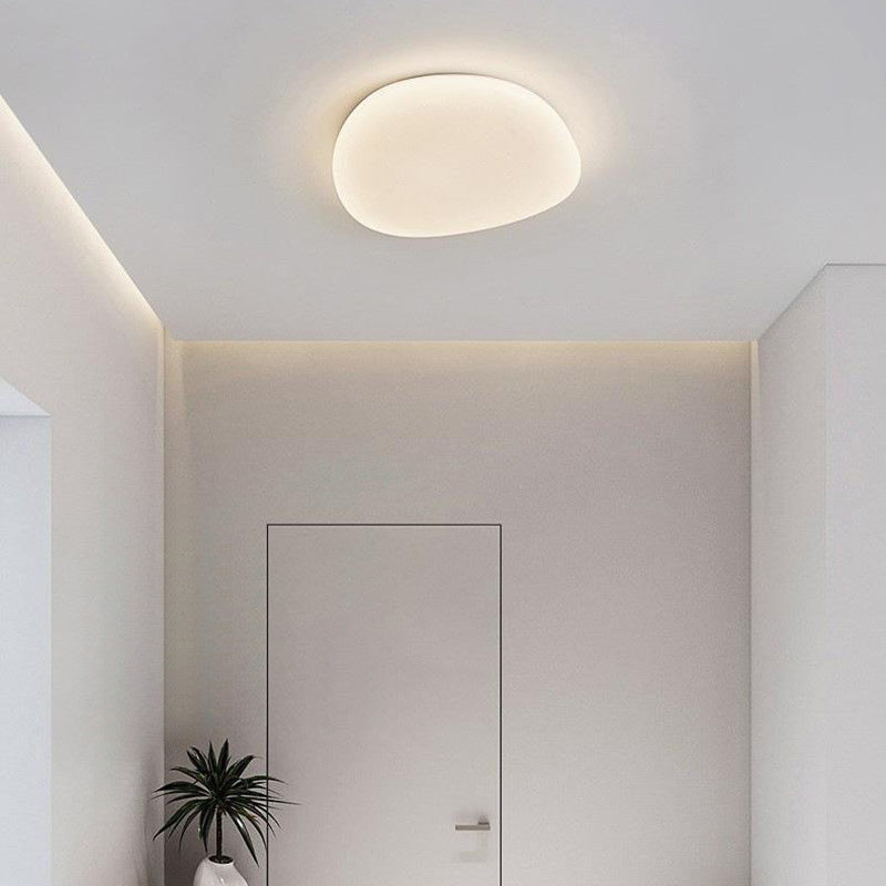 Modern Minimalist Pebble Shape LED Flush Mount Ceiling Light for Bedroom