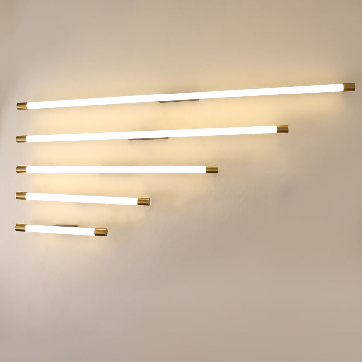 Modern Minimalist LED Wall Sconce - Thin Tube Aluminum Lamp for Living Room