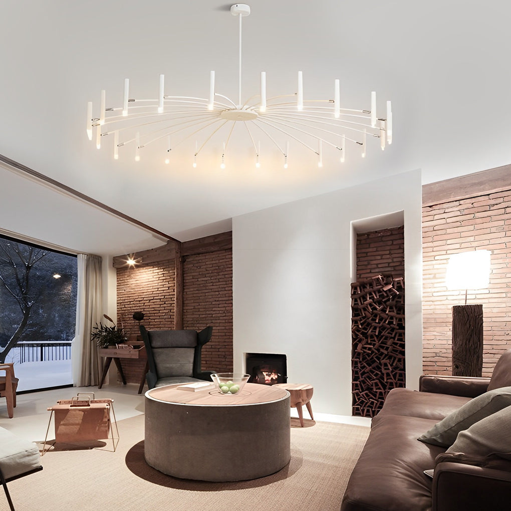 Adjustable Metal DIY Three-Step Dimming LED Chandelier - Modern Minimalist Lighting