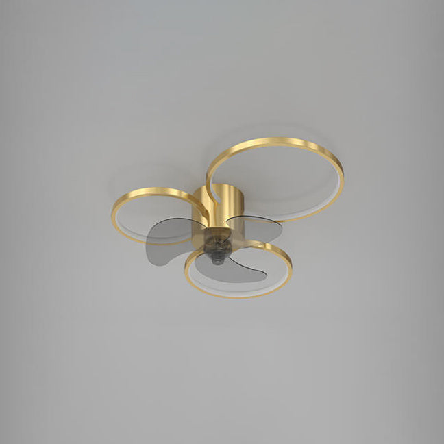 Modern Geometric Square Round LED Ceiling Fan Light - Elegant Flush Mount Design, Stylish Home Lighting, Energy Efficient, Contemporary Ceiling Fixture