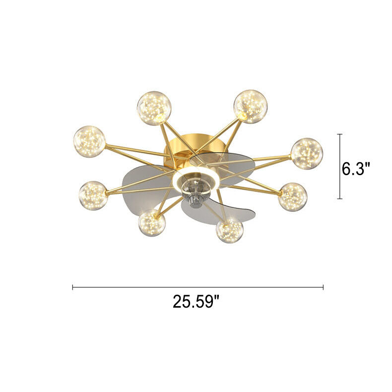 Modern Minimalist Star LED Flush Mount Ceiling Fan Light