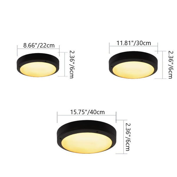 Modern Minimalist Round Octagon Aluminum LED Flush Mount Ceiling Light - Waterproof for Living Room