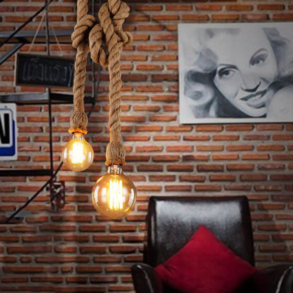 Industrial Hemp Rope Pendant Light - 1/2-Light Rustic Ceiling Fixture  

Illuminate your space with this stylish industrial hemp rope hanging pendant light. This unique 1/2-light ceiling fixture adds a rustic charm to any room, perfect for home decor enth
