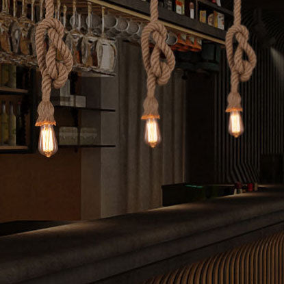 Industrial Hemp Rope Pendant Light - 1/2-Light Rustic Ceiling Fixture  

Illuminate your space with this stylish industrial hemp rope hanging pendant light. This unique 1/2-light ceiling fixture adds a rustic charm to any room, perfect for home decor enth
