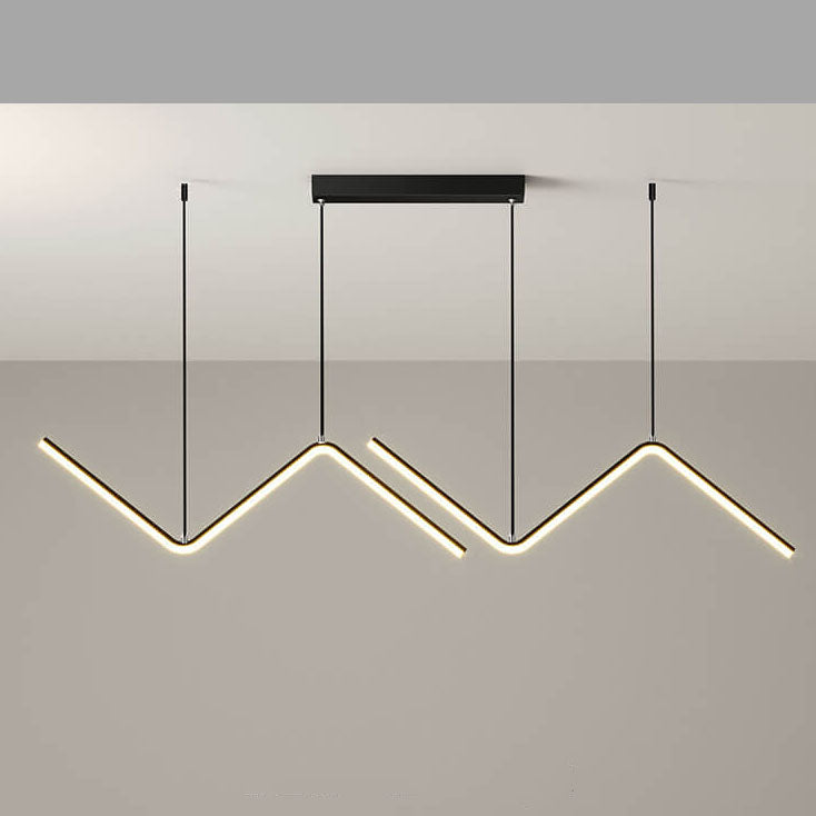 Modern Minimalist N Shaped LED Chandelier - Aluminum & Silicone for Dining Room
