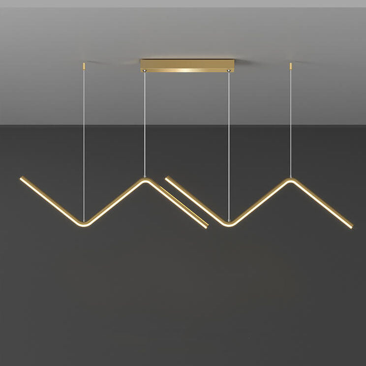 Modern Minimalist N Shaped LED Chandelier - Aluminum & Silicone for Dining Room