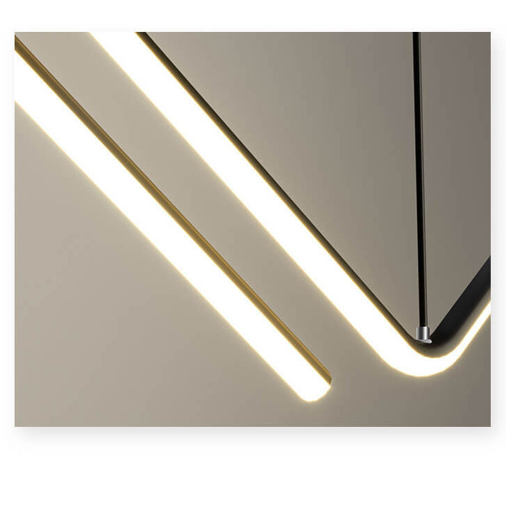 Modern Minimalist N Shaped LED Chandelier - Aluminum & Silicone for Dining Room