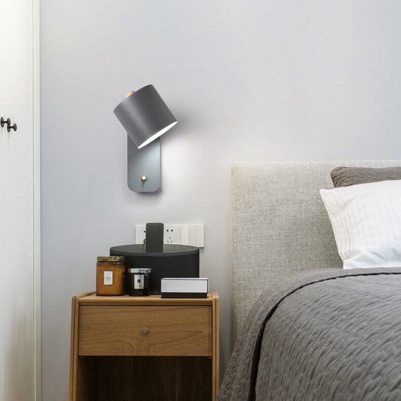 Nordic Macaron Cylinder Rotatable 1-Light Wall Sconce Lamp