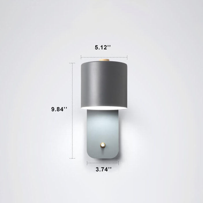 Nordic Macaron Cylinder Rotatable 1-Light Wall Sconce Lamp