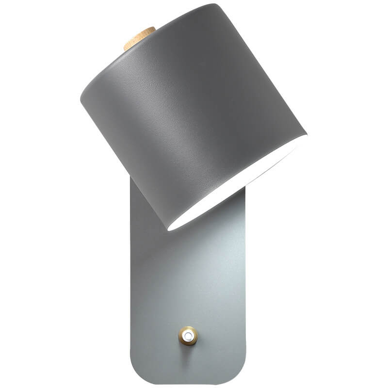 Nordic Macaron Cylinder Wall Sconce Lamp - 1-Light Rotatable Fixture for Modern Decor
