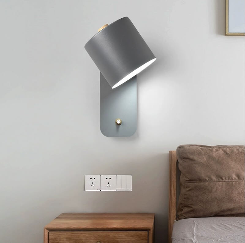Nordic Macaron Cylinder Rotatable 1-Light Wall Sconce Lamp