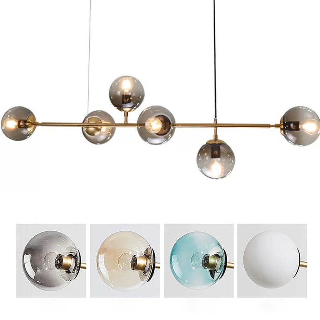 Modern Minimalist Round Globe 6-Light Chandelier - Glass Island Light Fixture
