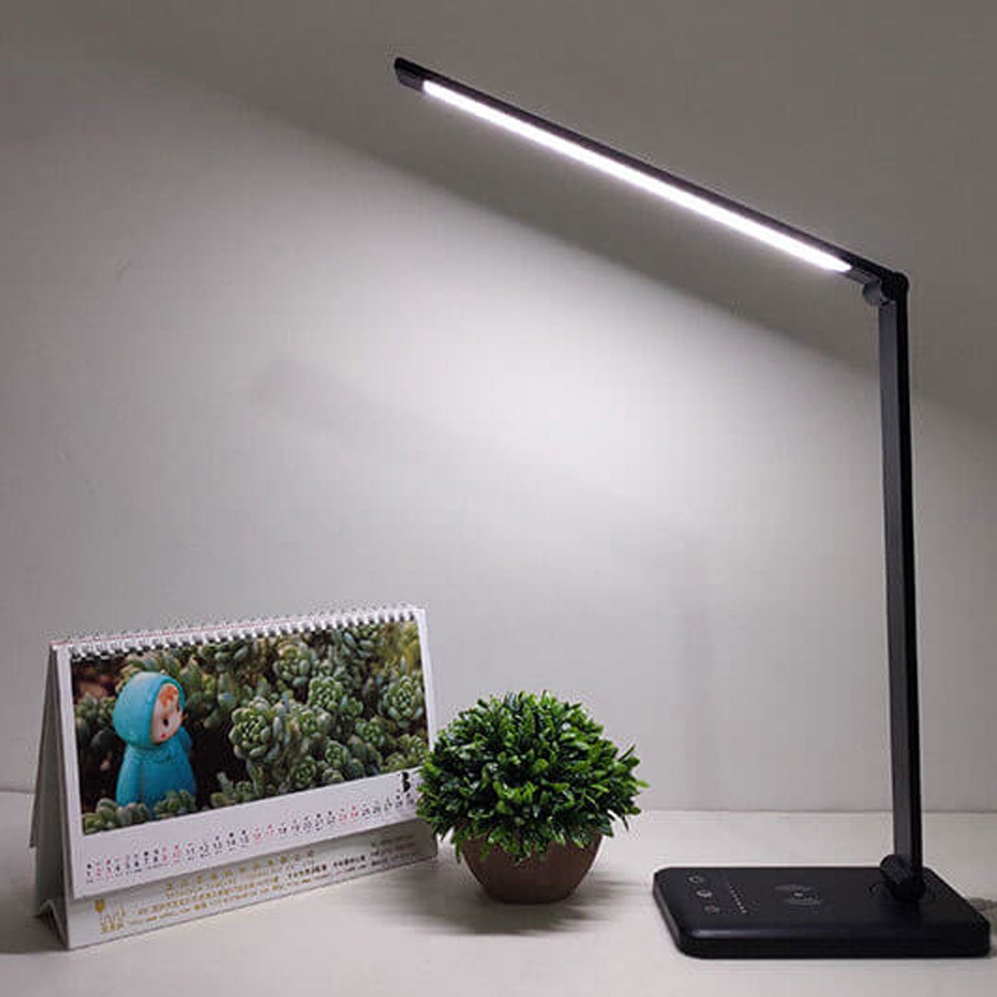 Folding Wireless Rechargeable LED Eye Protection Reading Desk Lamp with Adjustable Brightness, Touch Control, USB Charging, Modern Design for Home and Office, Portable Study Table Light