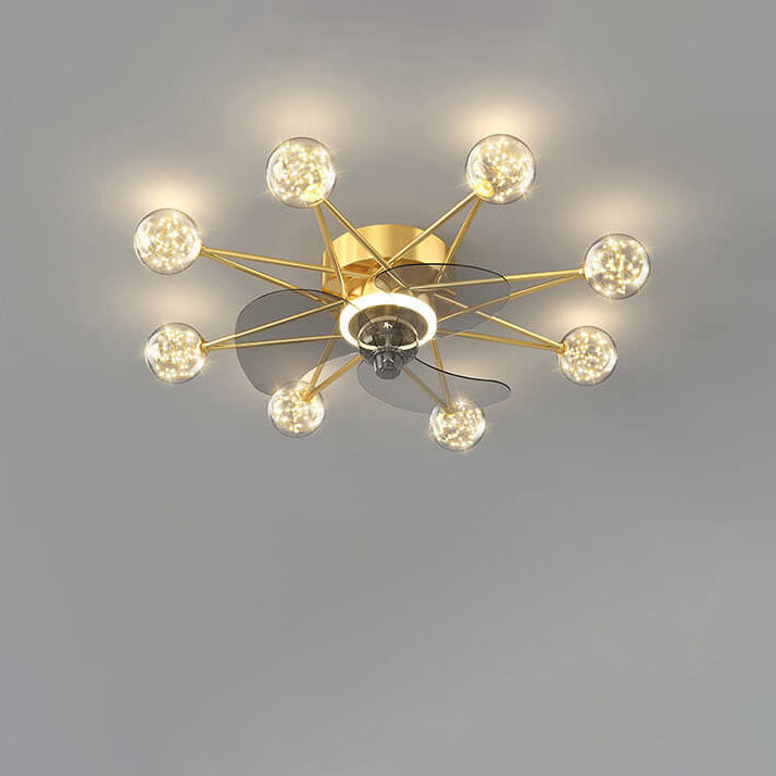 Modern Minimalist Star LED Flush Mount Ceiling Fan Light