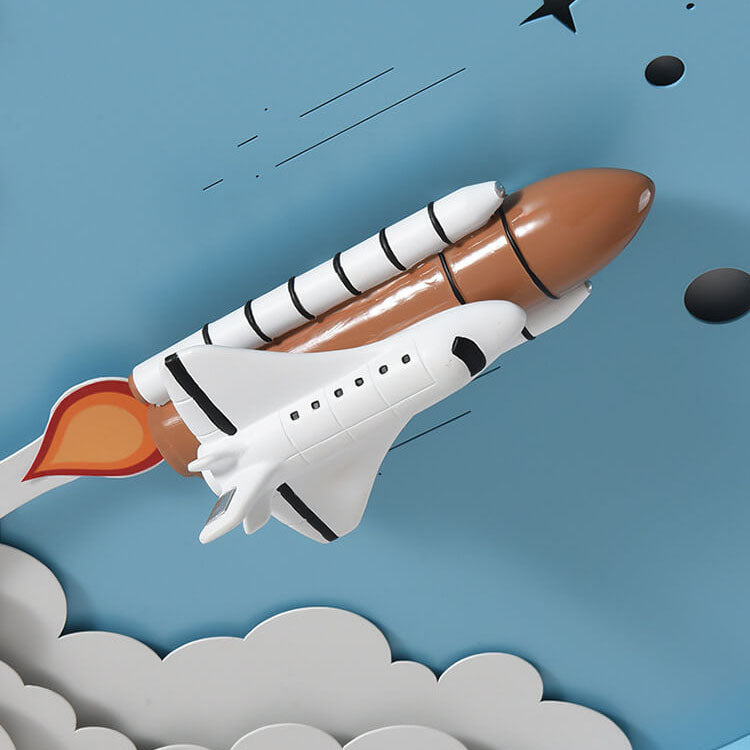 Modern Creative Cartoon Rocket Round LED Kids Flush Mount Ceiling Light - Kids Room Lighting, Cartoon Rocket Design, Flush Mount Ceiling Fixture, Energy-Efficient LED, Nursery Ceiling Light, Playroom Decor, Fun and Whimsical Lighting, Space Theme Room, Ch