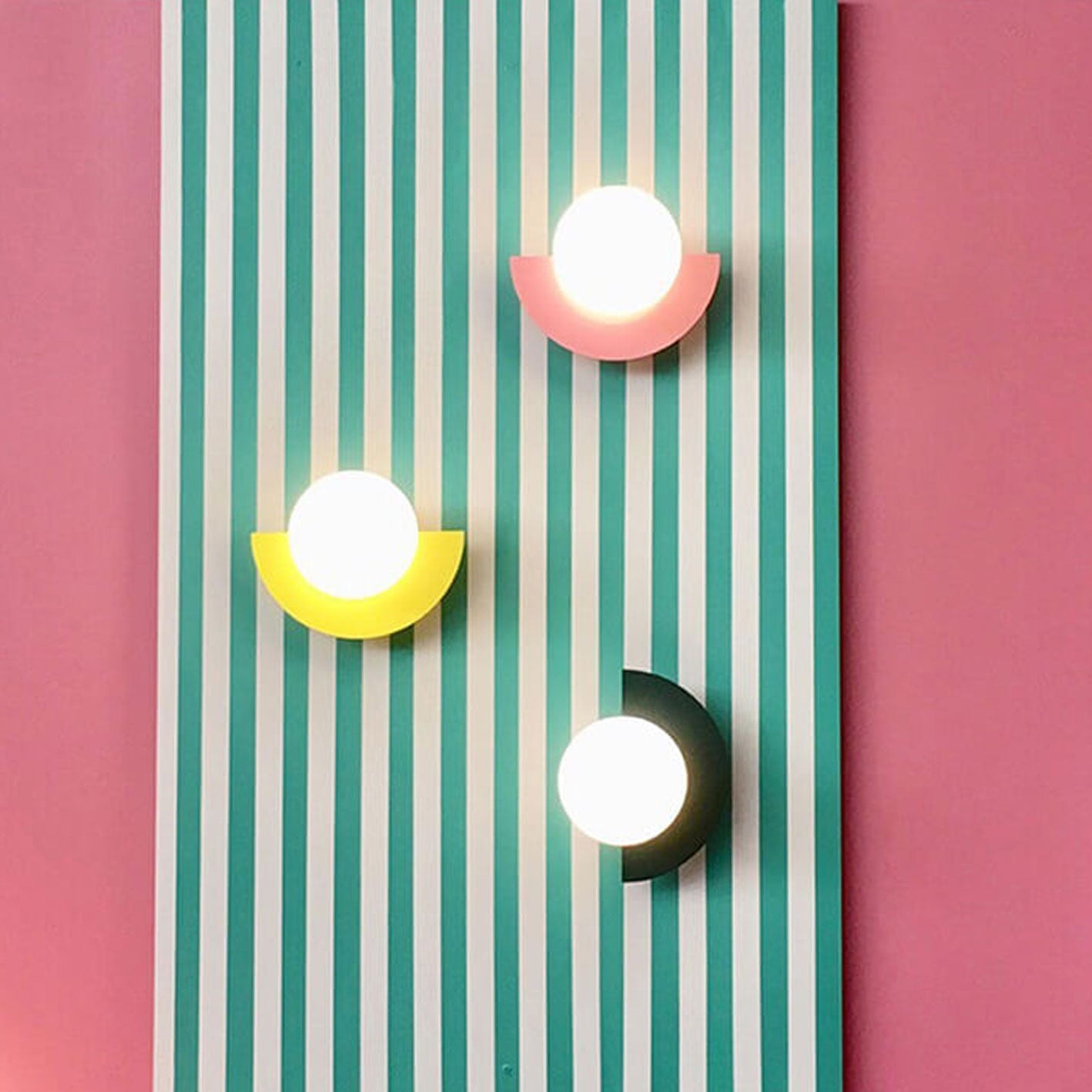 Modern Minimalist Glass Spherical Colorful Semicircle Wall Sconce Lamp