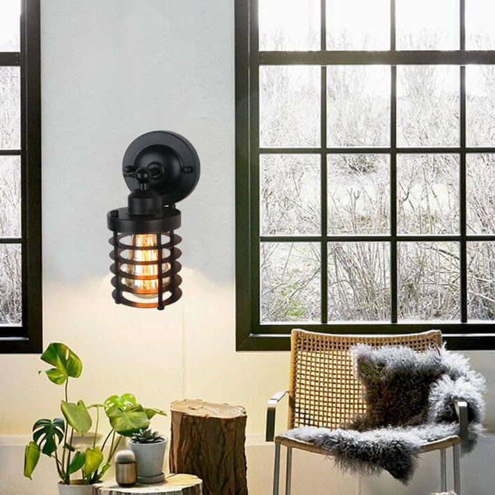 Northern Retro Industrial Wrought Iron Wall Sconce Lamp - 1-Light Fixture for Rustic Home Decor
