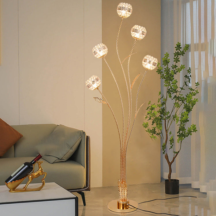 Modern Luxury Leaf Flower Globe Floor Lamp - 5-Light Iron Aluminum Design for Living Room  

Elevate your living space with this stunning modern luxury floor lamp, featuring a unique leaf flower globe design. Crafted from durable iron and aluminum, this 5
