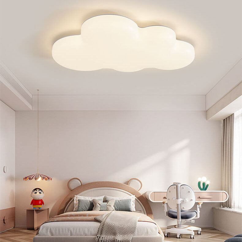 Modern White Cloudy Iron Acrylic LED Flush Mount Ceiling Light Fixture for Bedroom Kitchen Living Room Dining Room Hallway with Adjustable Brightness Energy Efficient Contemporary Design Home Lighting Solution