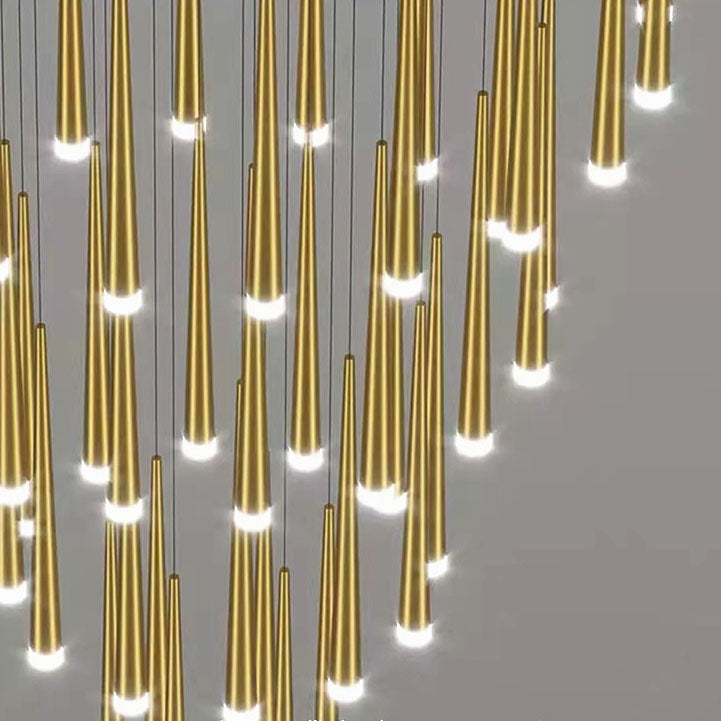Modern Minimalist Tapered Tube LED Island Chandelier - Iron & Acrylic Design