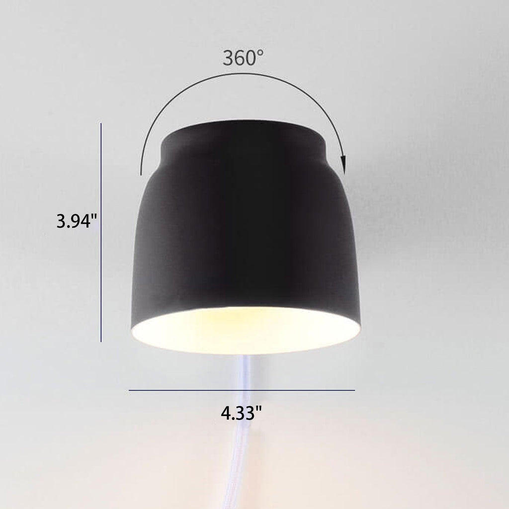 Nordic Minimalist Column Barrel Wall Sconce - 1-Light Rotatable Lamp