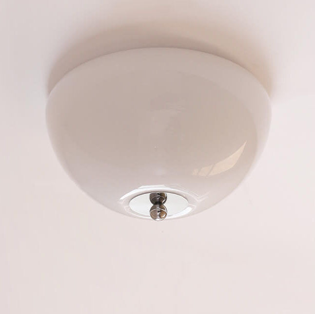 Nordic Minimalist 4-Light Iron Round Glass Shade Flush Mount Ceiling Light