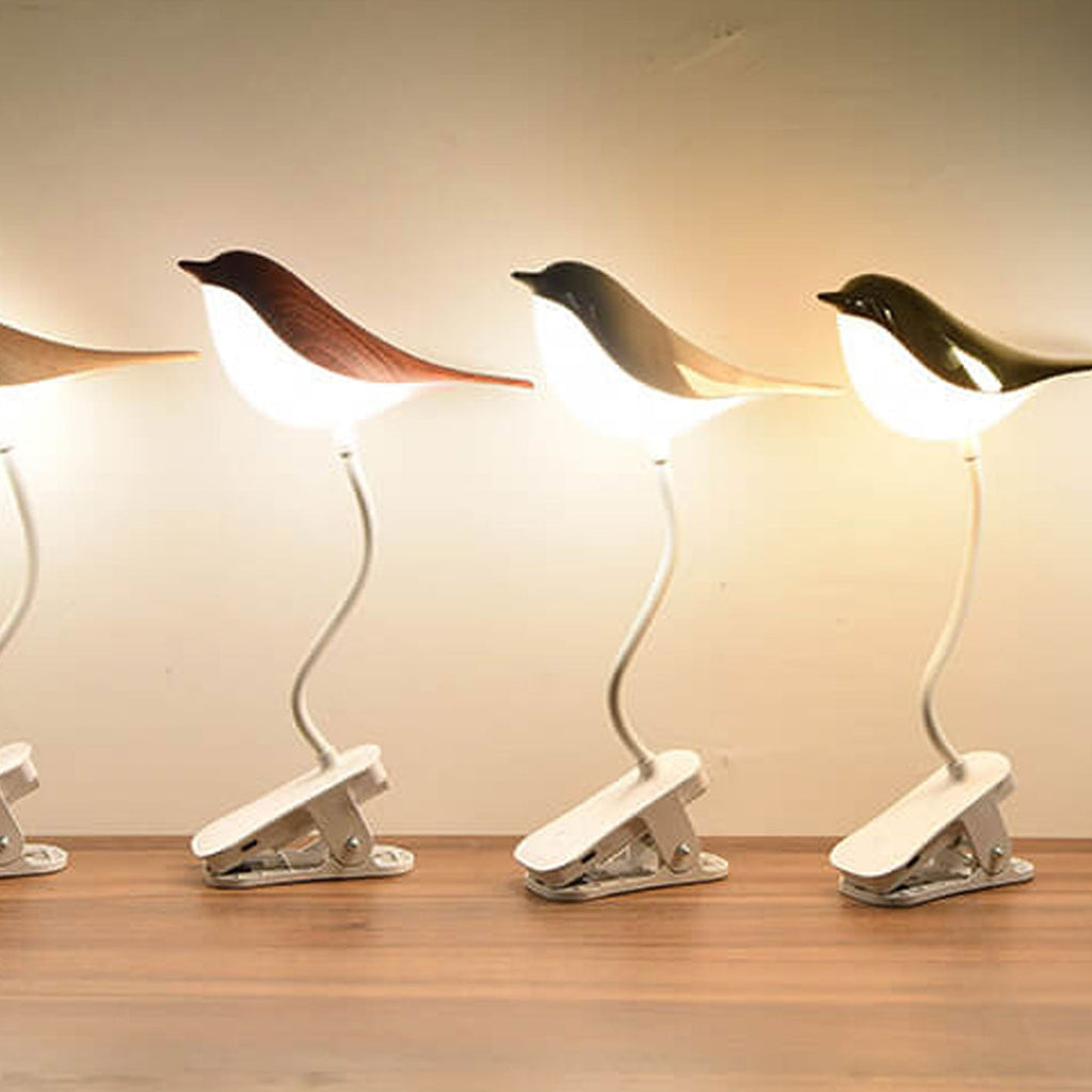 Nordic Creative Bird Clip USB Night Light Table Lamp - LED Lighting, Modern Design, Home Decor, Cute Desk Lamp, Rechargeable Nightlight
