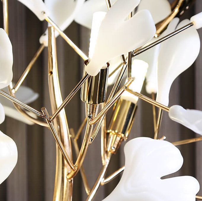 Nordic Ginkgo Leaf Floor Lamp - 5-Light Acrylic Iron Design