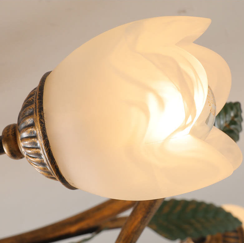 Modern Idyllic Iron Flower Branch Semi-Flush Mount Lighting - 6/8/10 Light