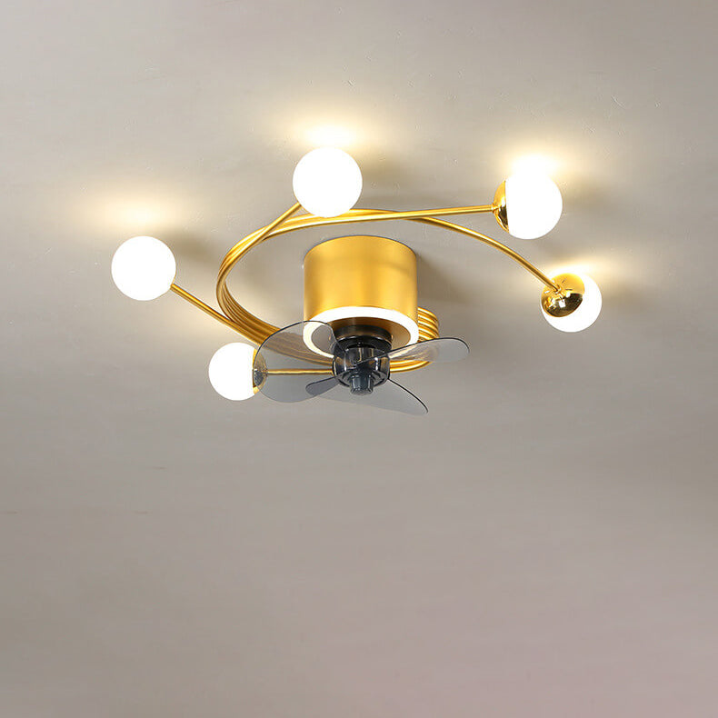 Nordic Light Luxury 5/7-Light LED Flush Mount Ceiling Fan