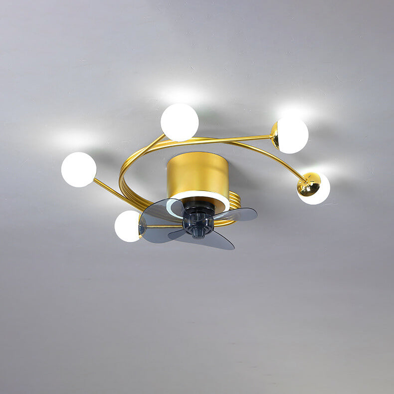 Nordic Light Luxury 5/7-Light LED Flush Mount Ceiling Fan