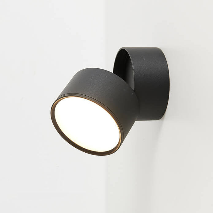 Modern Minimalist Round Aluminium Rotatable Folding LED Wall Sconce for Living Room & Bedroom
