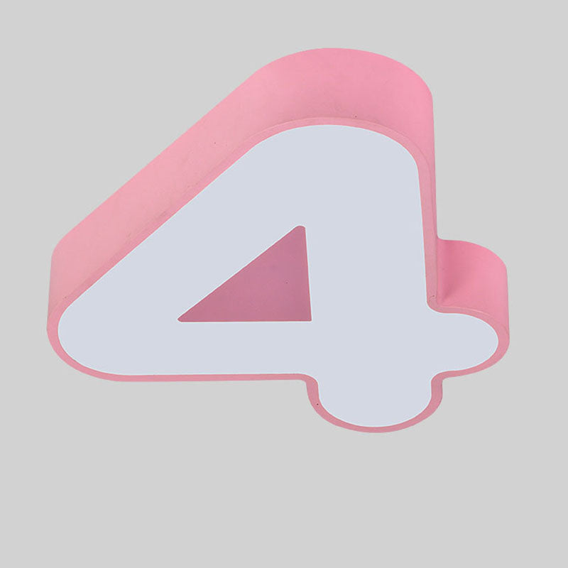 Contemporary Creative Kids Iron Number Design LED Flush Mount Ceiling Light Bedroom, Modern Children’s Room Lighting, Unique Number Shaped LED Light, Stylish Ceiling Fixture for Kids, Energy Efficient Flush Light for Nursery, Playroom Illumination, Decora