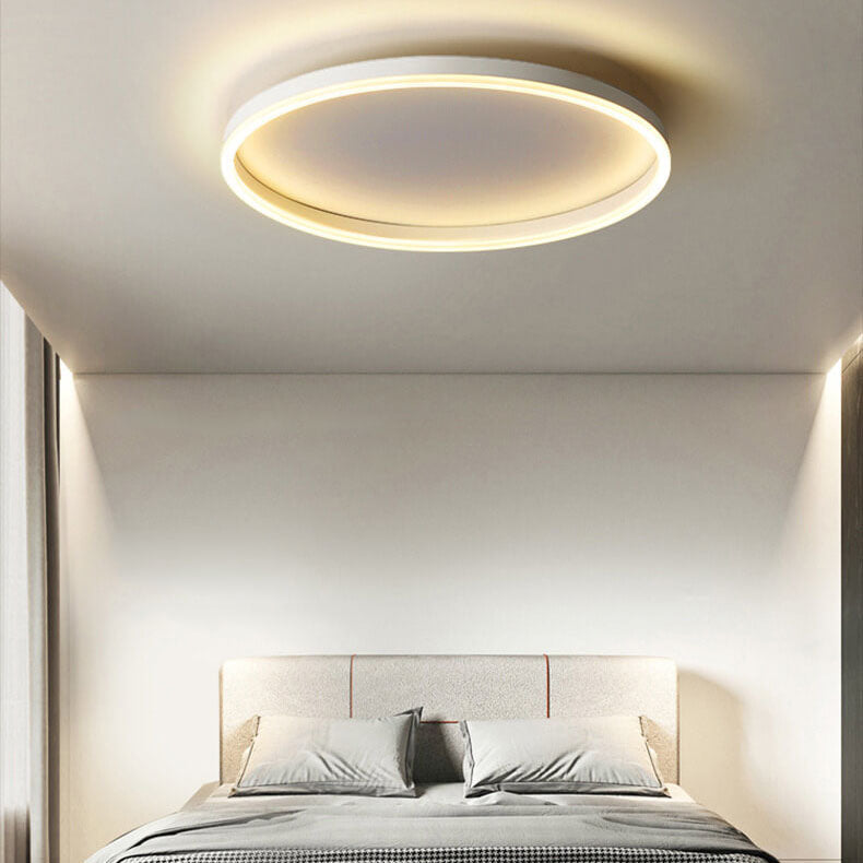 Nordic Minimalist Circle Ring LED Flush Mount Ceiling Light - Iron & Acrylic Design