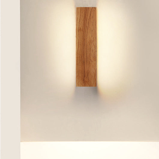 Solid Wood Strip LED Wall Sconce Lamp - Modern Wall Lighting, Rustic Home Decor, Energy Efficient Accent Light, Contemporary Indoor Illumination, Customizable LED Strip, Stylish Wood Wall Lamp for Living Room, Bedroom, and Hallway