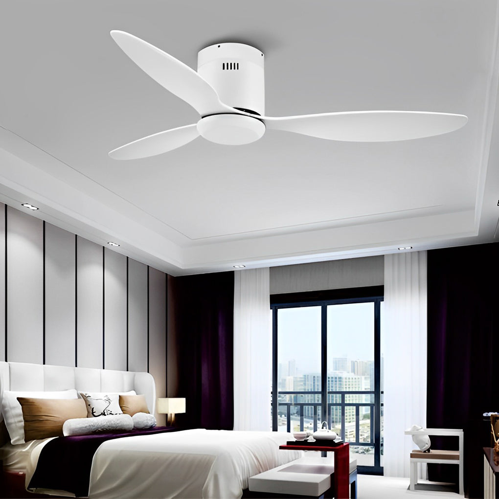 3 Blades Mute LED Dimmable Ceiling Fan with Remote Control, Modern Light Fixture