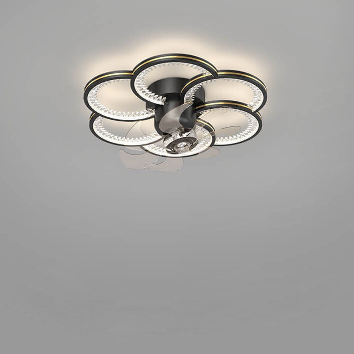 Modern Luxury Flower Petal LED Ceiling Fan Light Fixture