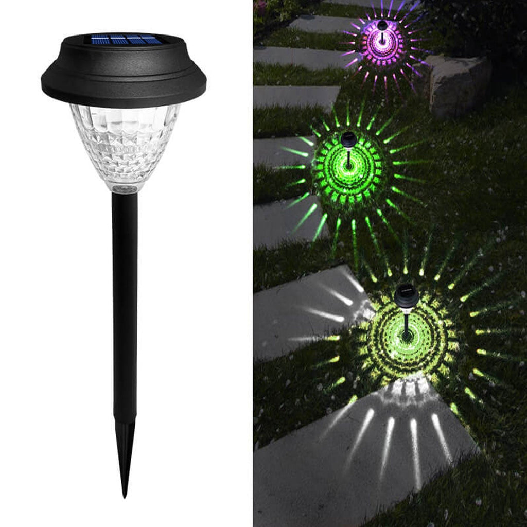 Solar Waterproof Circular Divergent LED Garden Light - Outdoor Decorative Lighting