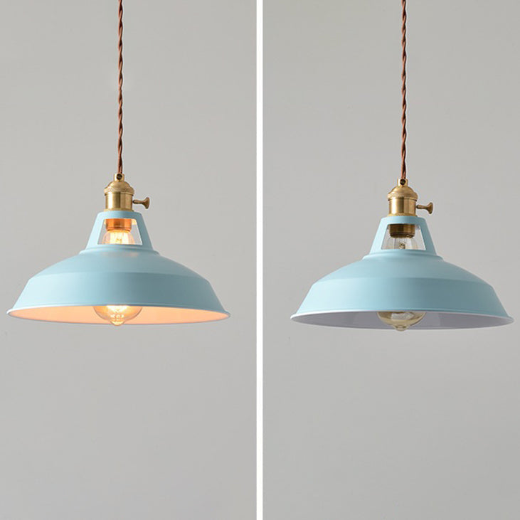 Contemporary Scandinavian Round Macaron Pendant Light - 1-Light for Living Room