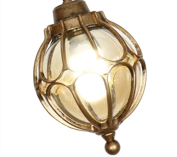 European Retro Spherical Outdoor Waterproof Pendant Light