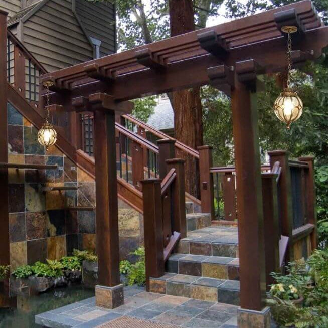 European Retro Spherical Outdoor Waterproof Pendant Light