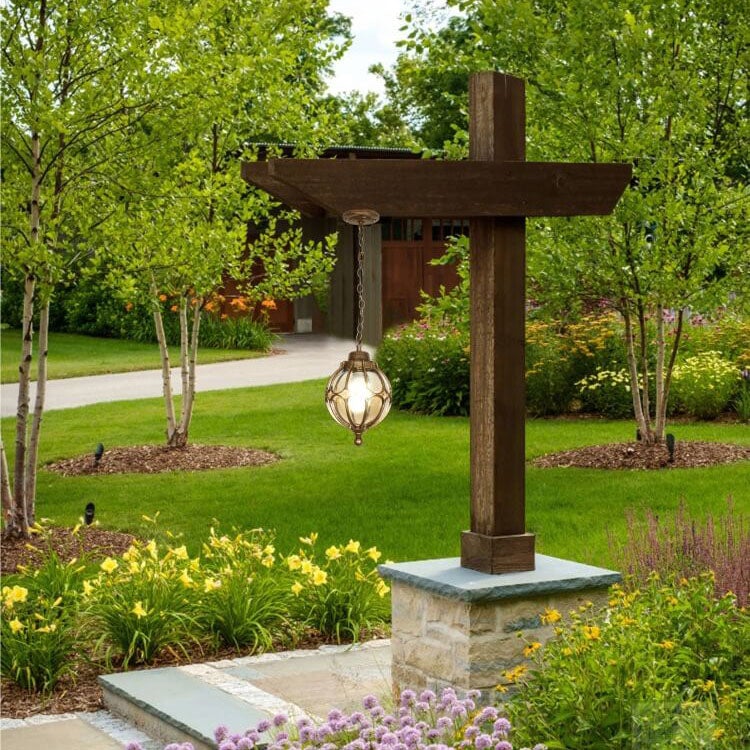 European Retro Spherical Outdoor Waterproof Pendant Light