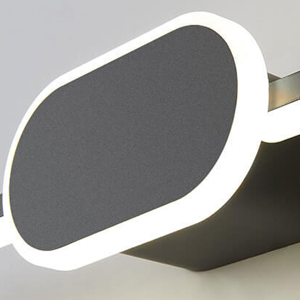 Modern Minimalist Oval Base LED Wall Sconce - Long Strip Design Vanity Light