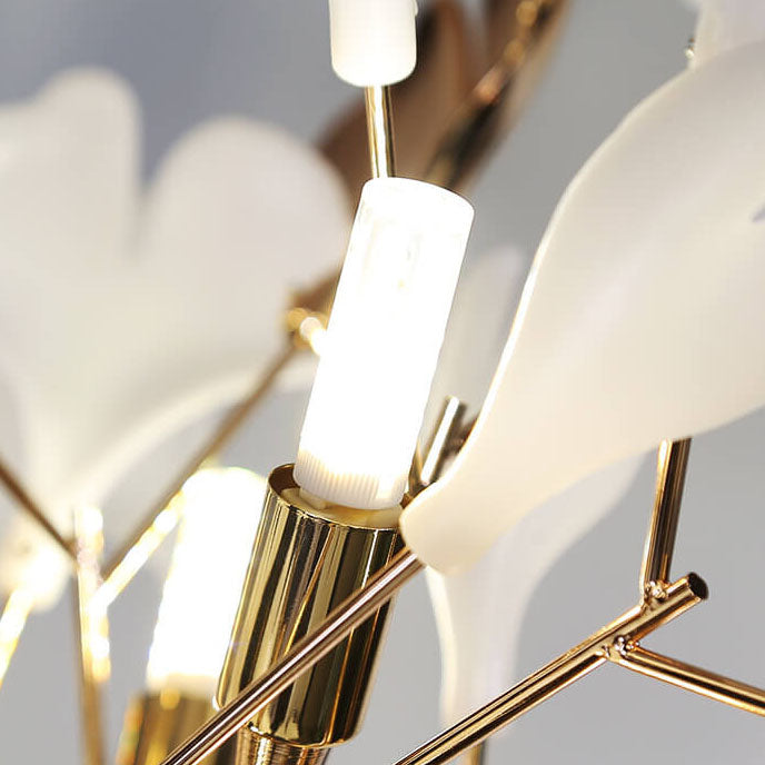 Nordic Ginkgo Leaf Floor Lamp - 5-Light Acrylic Iron Design
