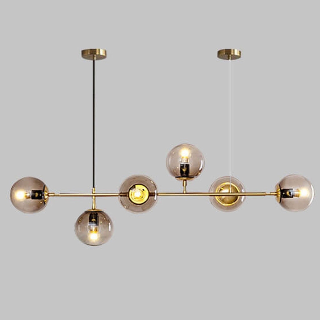 Modern Minimalist Round Globe 6-Light Chandelier - Glass Island Light Fixture