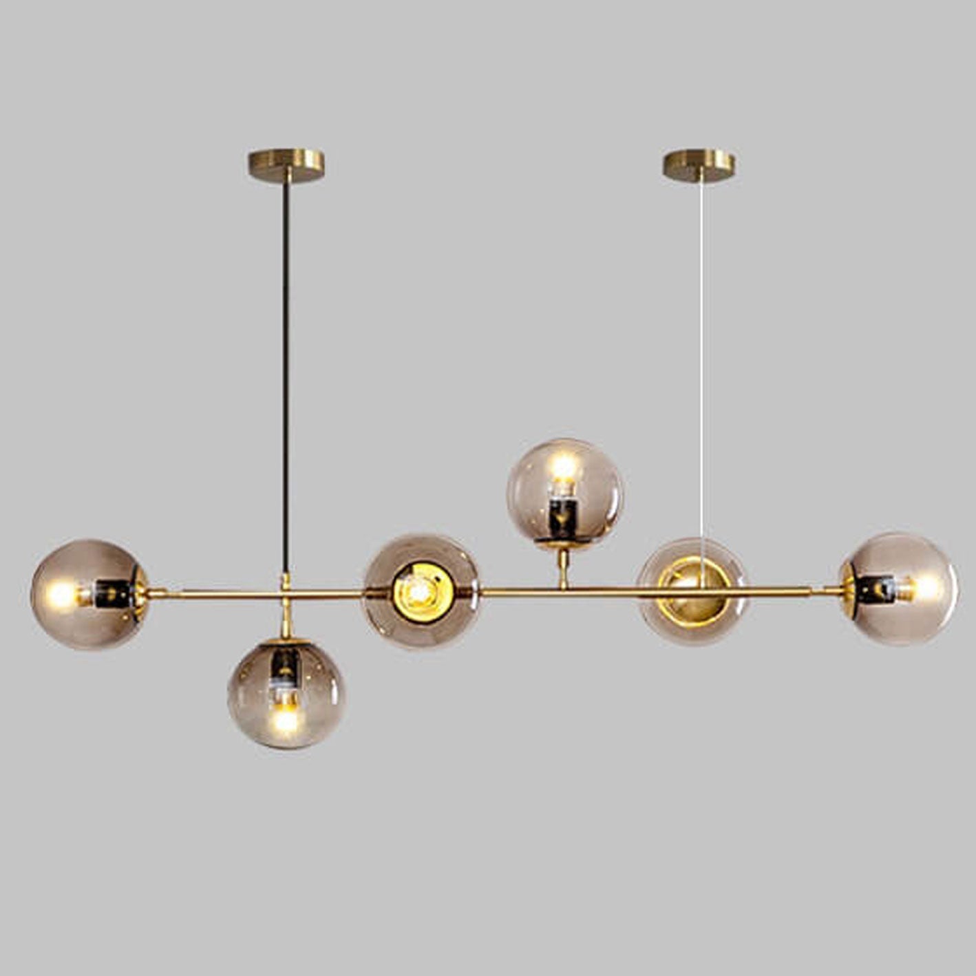 Modern Minimalist Round Globe 6-Light Chandelier - Glass Island Light Fixture