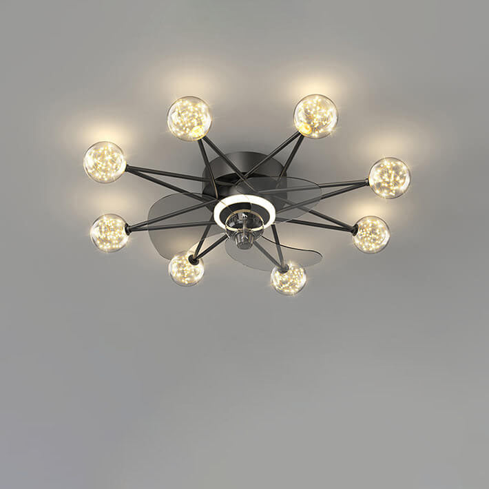 Modern Minimalist Star LED Flush Mount Ceiling Fan Light