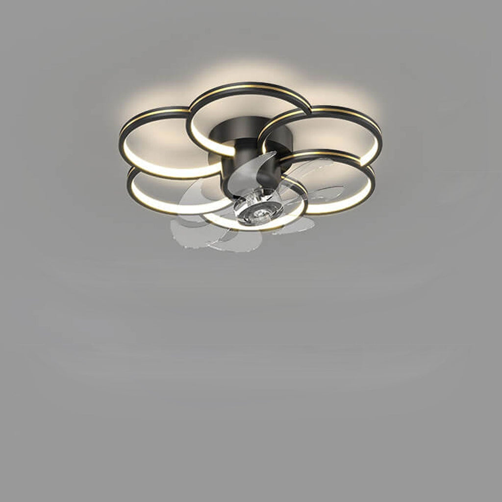 Modern Luxury Flower Petal LED Ceiling Fan Light Fixture