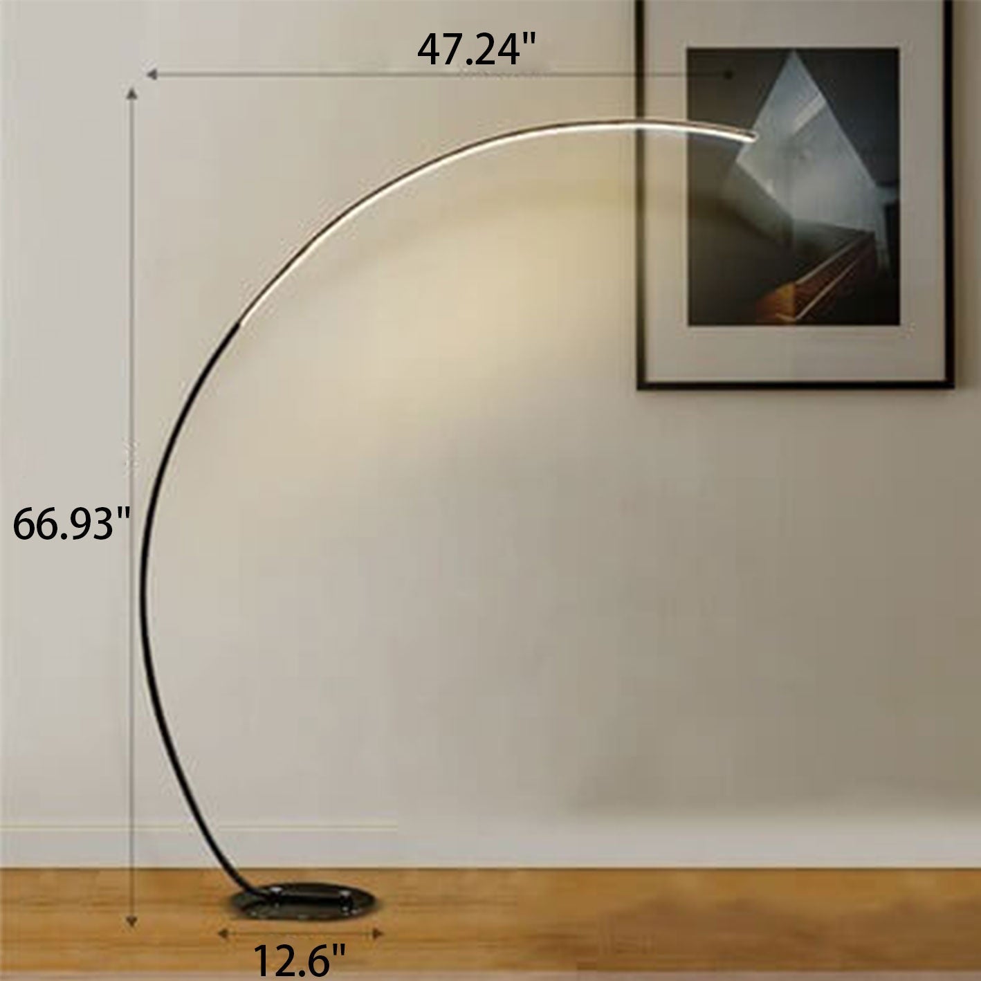 Minimalist Curved Line LED Aluminum Floor Lamp