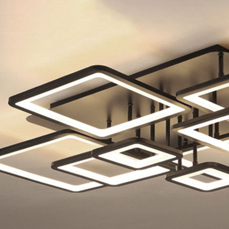 Modern Minimalist Acrylic LED Semi-Flush Mount Ceiling Light for Living Room